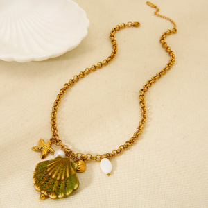 Collier Pendentif Coquillage En Céramique 1 Pièce h5 Image4