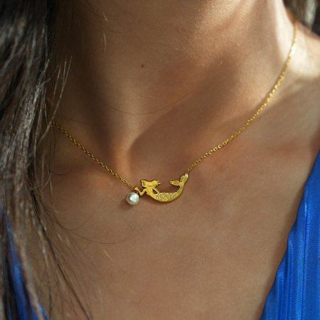 Collier pendentif femme étanche en acier inoxydable, motif poisson simple (1 pièce) 2
