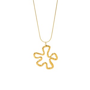 1 Paire De Colliers Pendentifs Pour Femmes, Collection Simple Series Daily Flower, En Acier Inoxydable Étanche h5 Image5