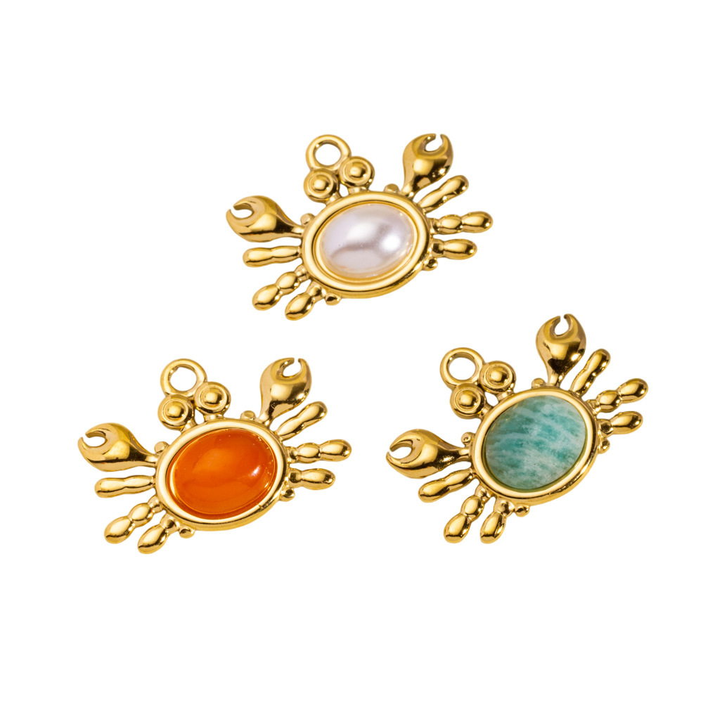 Pendentif En Acier Inoxydable Étanche À Monter Soi-Même, Motif Crabe Mignon, Série Océan Image5