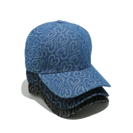 Chapeaux pour femmes en coton, série simple, motif cœur rétro, 1 pièce