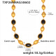 TXP269-Collier Opale Noire Dorée 41+5cm
