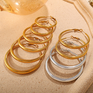 1 Paire De Boucles D'Oreilles Créoles Basiques h5 Image3