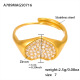 Bague A789-Cœur doré en zircon 5A - Taille 7/N°7 Image2