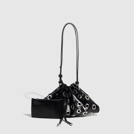 Sac à bandoulière en PU pour femme, série luxueuse, rivet classique, 1 pièce 2