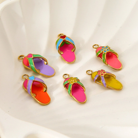 Pendentif DIY mignon en acier inoxydable étanche couleur or (1 pièce) 2