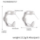 F419-Boucles d'oreilles géométriques en acier et perles Image2