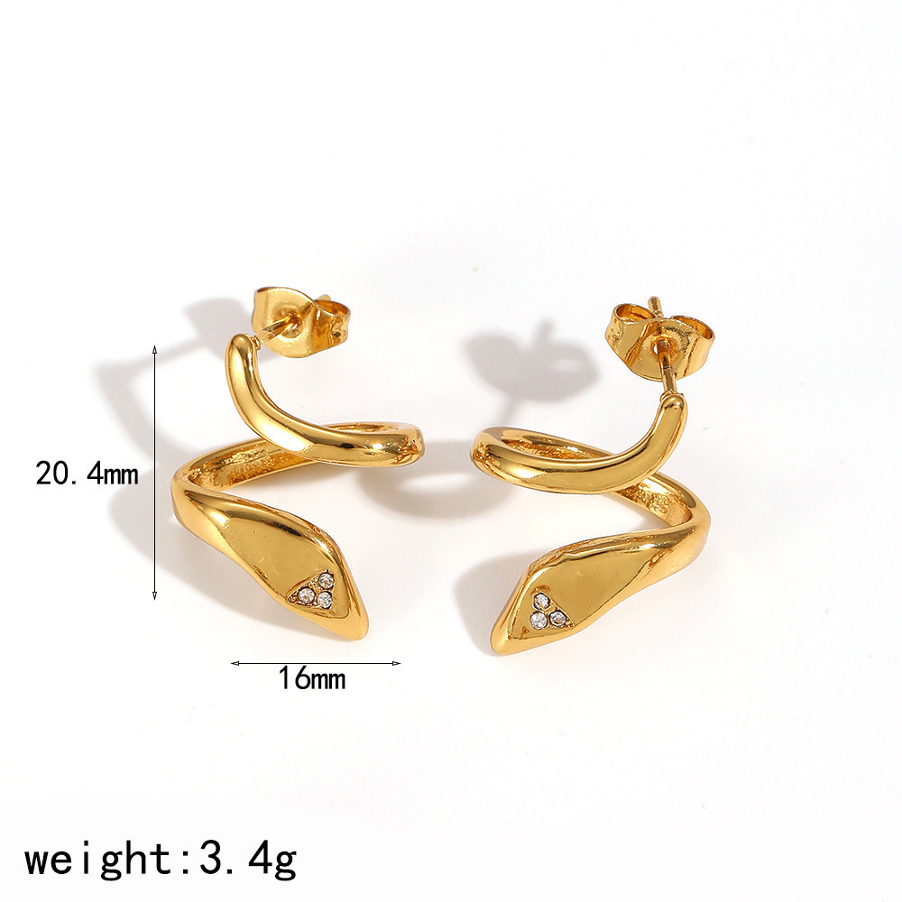 1 Paire De Boucles D'Oreilles Puces Pour Femmes, En Acier Inoxydable Étanche, Couleur Or, Avec Inscription « Simple Curse ». 