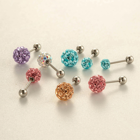 Boucle d'oreille piercing sphérique 1 pièce