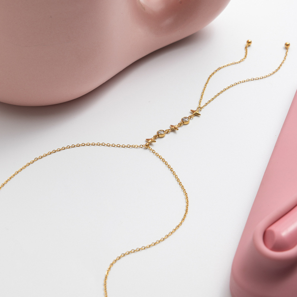 Collier Pendentif Femme Étanche En Acier Inoxydable À Longue Chaîne En Forme D'Étoile (1 Pièce) Image5