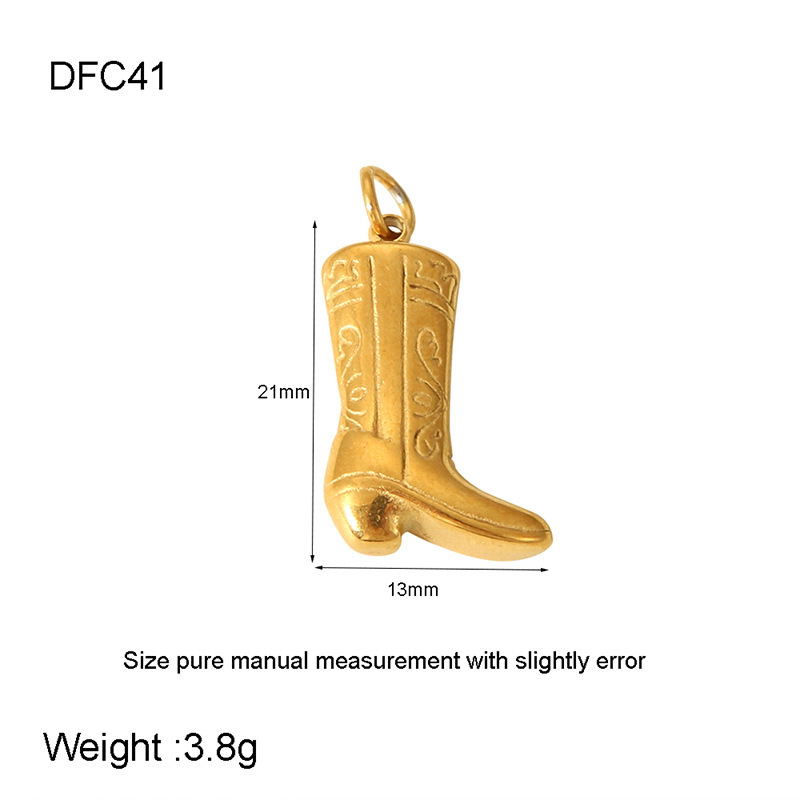 1 Paire De Pendentifs En Forme De Bottes De Cowboy Imperméables En Acier Inoxydable, Inspirés Du Tarot, À Faire Soi-Même 