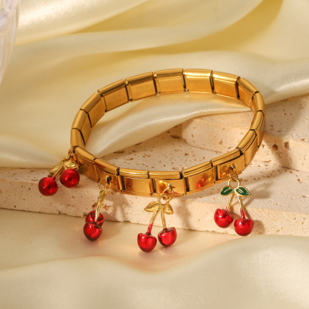1 Paire De Bracelets Pour Femmes En Acier Inoxydable Imperméables, Collection Simple Series Daily Plant