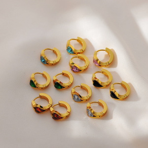 1 Paire De Boucles D'Oreilles Créoles Romantiques En Forme De Cœur, En Acier Inoxydable Étanche, Pour Femme. h5 Image2