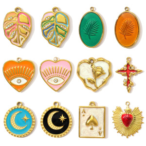 Pendentif Femme Rétro Lune En Acier Inoxydable Étanche Couleur Or (1 Pièce) h5 Image5