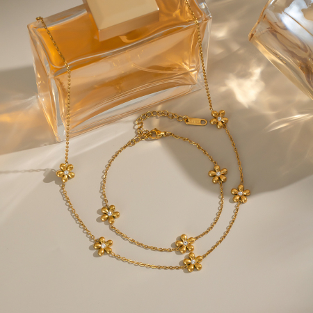 Collier chaîne femme étanche en acier inoxydable, collection Daily Flower, 1 pièce 2