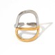 Couleur or et argent/Taille unique/Bague monobloc Image2