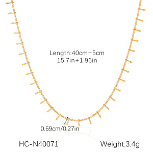 1 Paire De Colliers À Maillons Pour Femme, Collection Simple Series Daily Cross, En Acier Inoxydable Étanche Couleur Or h5 Image2