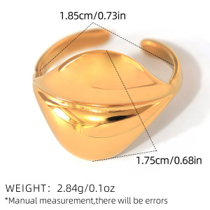 Bague Tendance En Acier Inoxydable Doré, Forme Simple Et Irrégulière (1 Pièce), Étanche. h5