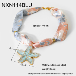 Collier Pendentif Fleur En Tissu Romantique 1 Pièce h5