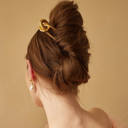 1 épingle à cheveux torsadée en acier inoxydable