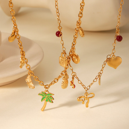 1 paire de colliers simples avec pendentif en forme de nœud papillon en acier inoxydable pour femme 2
