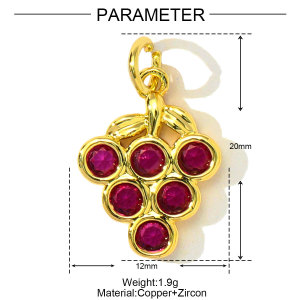 Pendentif Femme En Acier Inoxydable, Couleur Or, Orné De Fruits Naturels (1 Pièce) h5 Image2