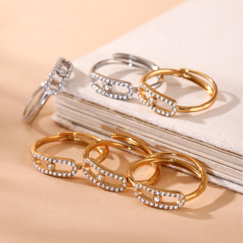 Ensemble De Colliers Pour Femmes, 1 Pièce, Élégant, De Forme Irrégulière, En Acier Inoxydable, Étanche, Couleur Or Image5