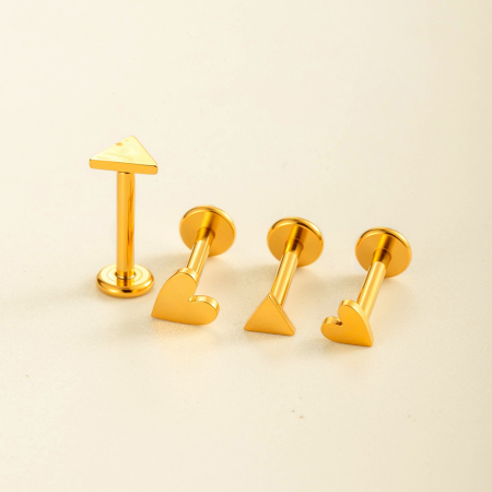 Boucle d'oreille piercing étanche en acier inoxydable couleur or (1 pièce)