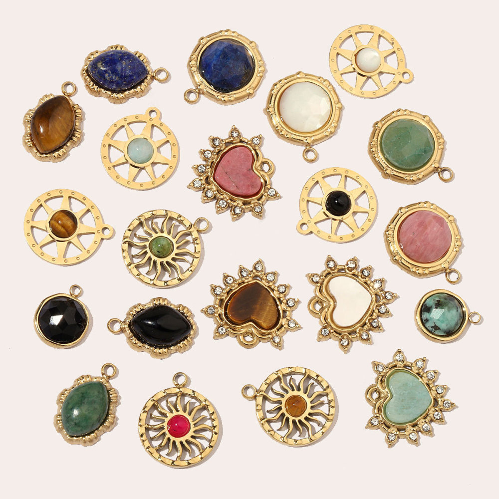 Pendentif Classique Pour Femme En Pierres Naturelles Colorées, 1 Pièce Image5