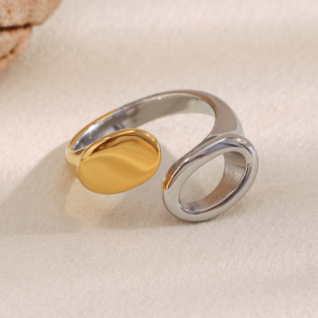 Bague tendance décontractée en acier inoxydable de couleur assortie, 1 pièce, collection Simple, style mixte, étanche.