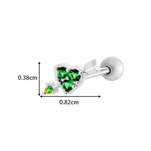 Boucle D'Oreille Piercing En Forme De Cœur En Cuivre Doré Et Zircon h5 Image2