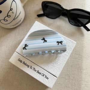 1 Paire De Pinces À Cheveux Pour Femmes En Acétate, Série Simple, Nœud Doux h5