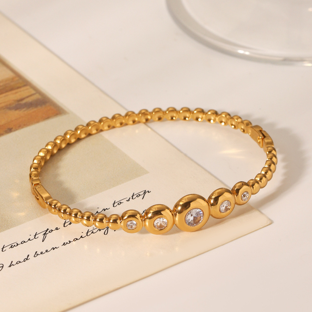 1 Paire De Bracelets Géométriques Simples Pour Femme, En Acier Inoxydable, Étanches, À Porter Au Quotidien Image5