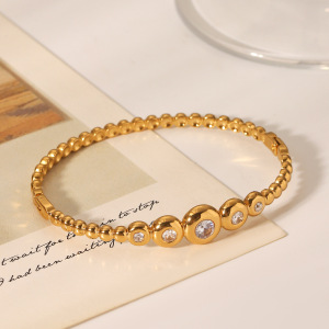 1 Paire De Bracelets Géométriques Simples Pour Femme, En Acier Inoxydable, Étanches, À Porter Au Quotidien h5 Image5