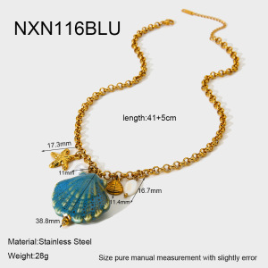 Collier Pendentif Coquillage En Céramique 1 Pièce h5 