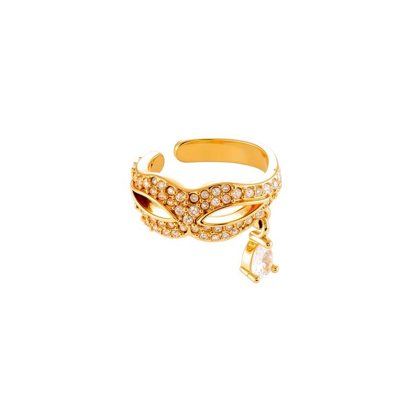 Boucle D'Oreille À Clip En Forme De Nœud Papillon En Cuivre Doré Et Zircon 