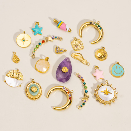 1 paire de pendentifs pour femmes, mignons et en forme de fer à cheval, en acier inoxydable étanche, de la collection Simple Series 2