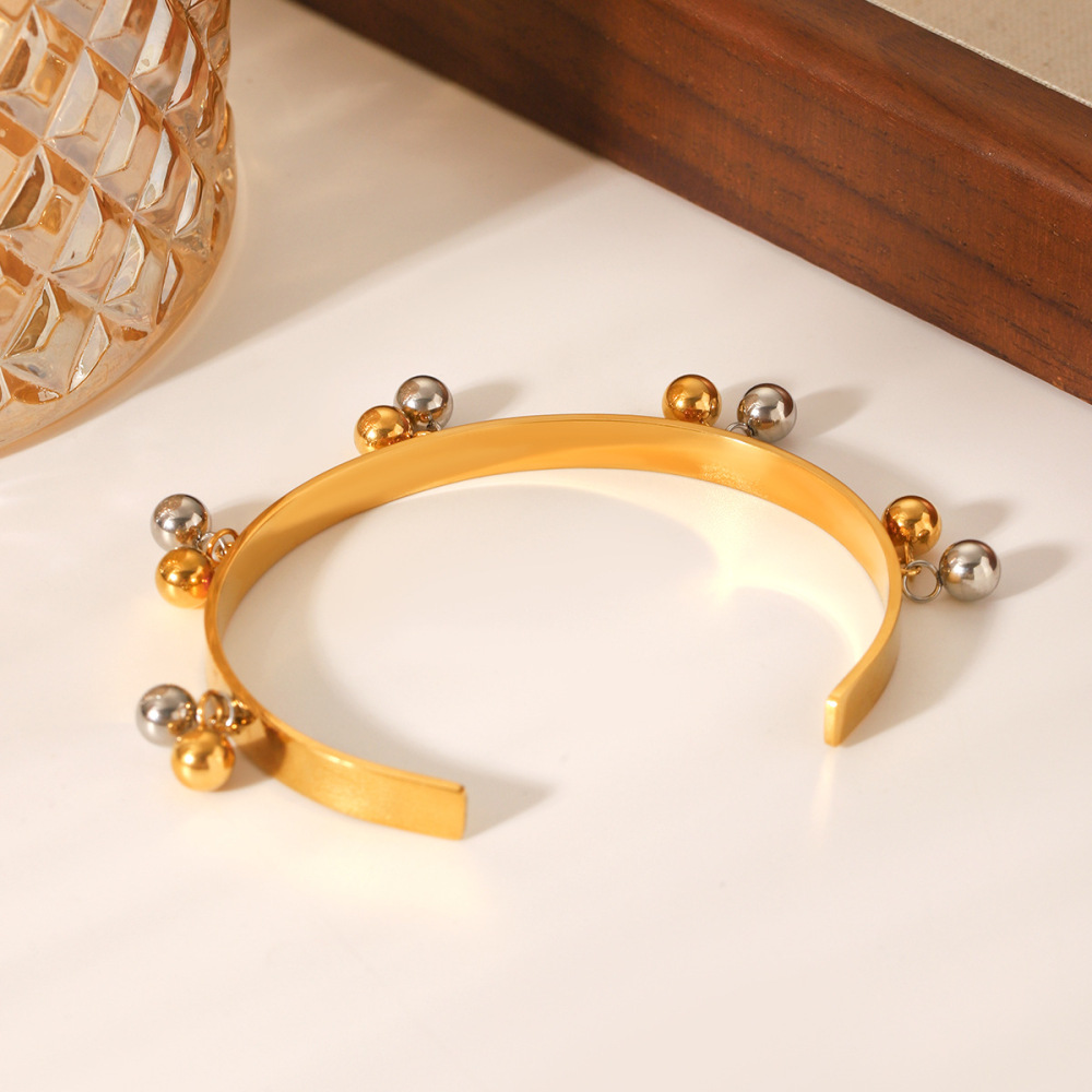 Bracelet Jonc Étanche En Acier Inoxydable Pour Femme, Collection Simple Series, À Porter Au Quotidien (1 Pièce) Image4