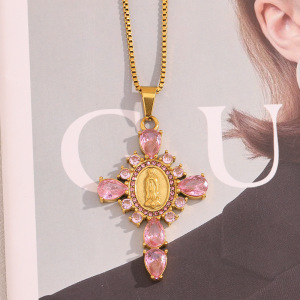 Colliers Pendentifs Pour Femmes, Collection Luxueuse, Croix Classique, En Acier Inoxydable Étanche h5 Image3
