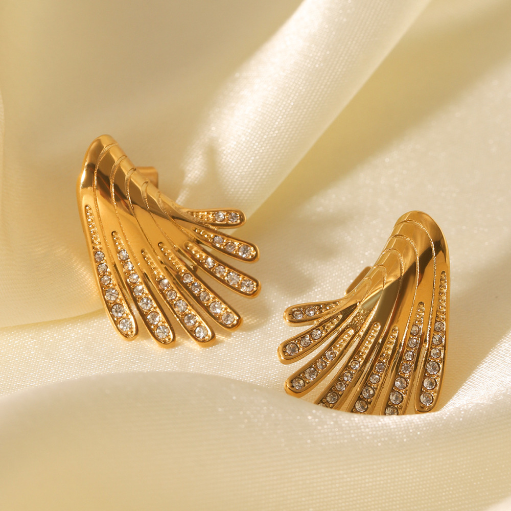 1 Paire De Boucles D'Oreilles Élégantes, Légères Et Luxueuses En Acier Inoxydable Imperméable Pour Femmes h5Image3