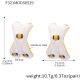 F321-Boucles d'oreilles blanches en perles dorées