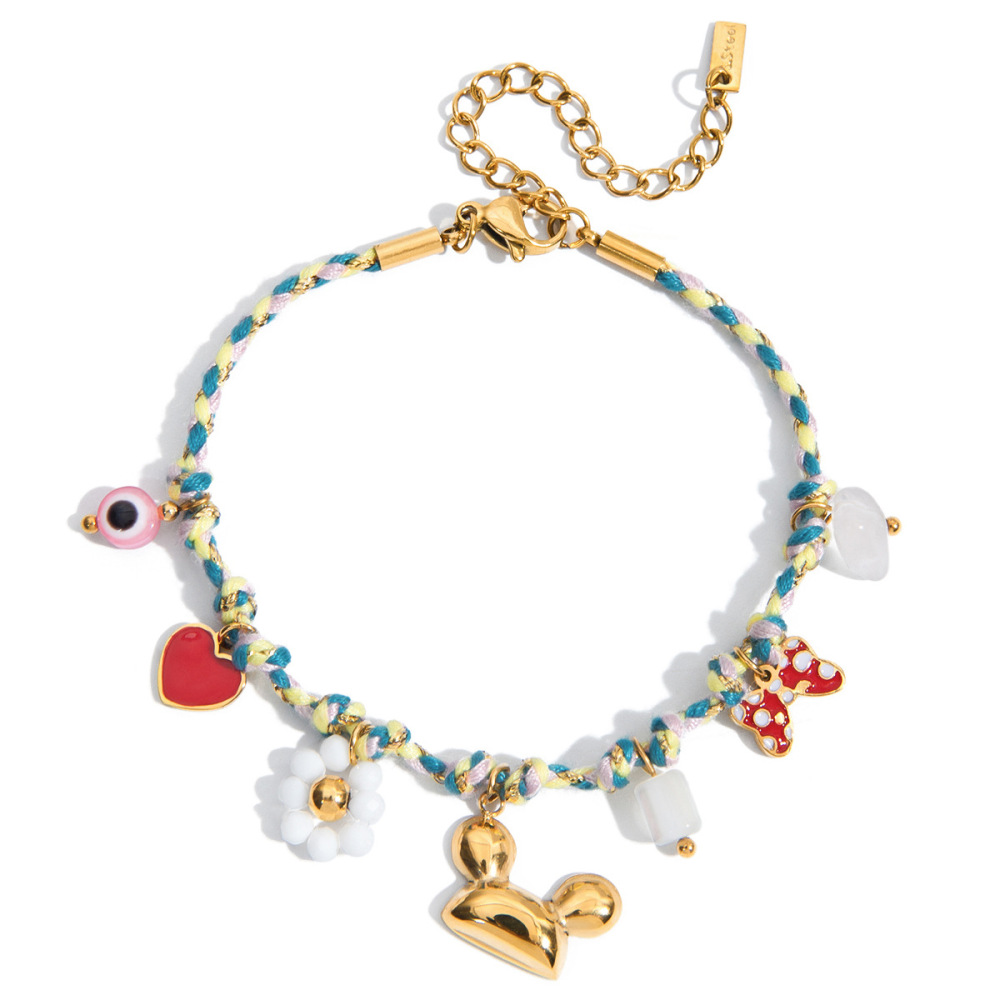 Bracelet À Breloques Pour Femme En Acier Inoxydable Étanche, Motif Donut Personnalisable (1 Pièce).