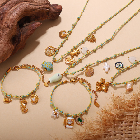 Ensemble de colliers pendentifs DIY en forme de poisson
