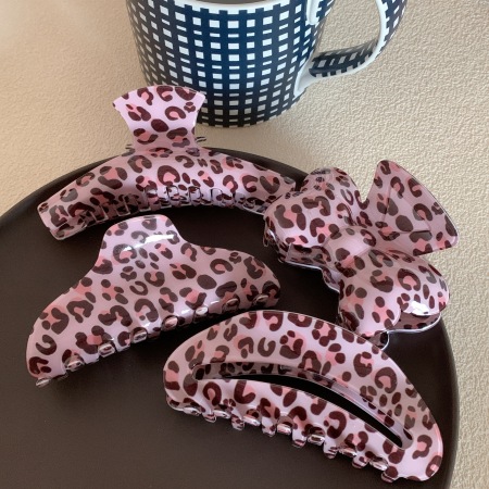 1 paire de pinces à cheveux pour femme en acétate, motif léopard, style décontracté, série classique 2