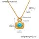 Collier Turquoise Doré 38+5cm