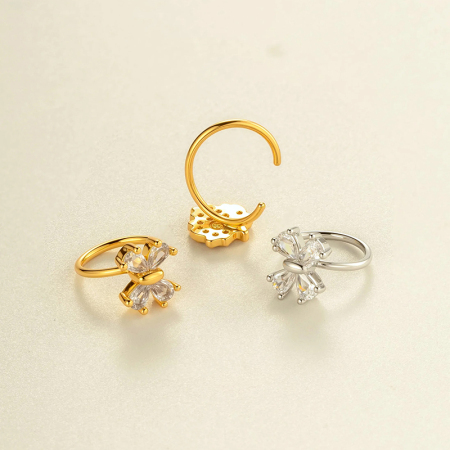 1 anneau de nez en forme de cœur en cuivre doré et zircon 2