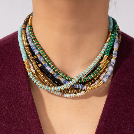 Collier de perles pour femme, style vintage, pierres naturelles, 1 pièce