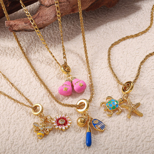 Collier Pendentif Étanche En Acier Inoxydable Couleur Or (1 Pièce) h5 Image2