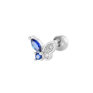 Boucle D'Oreille Piercing Papillon En Cuivre Doré Et Zircon h5 
