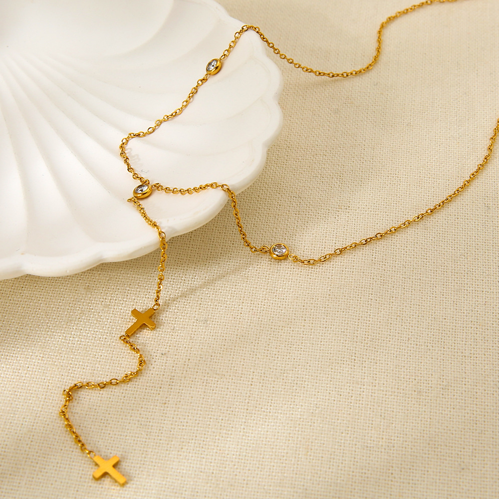 Collier Pendentif Femme Simple, Classique Et Étanche En Acier Inoxydable (1 Pièce) Image4